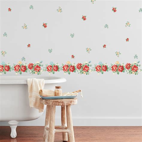 The Pioneer Woman Vintage Floral 50-Pieces Peel and Stick Wall Decals ...