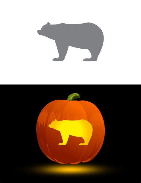 Printable Easy Bear Pumpkin Stencil