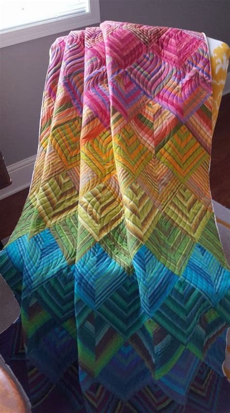 Saved This Because Of The Wave Quilting Over The Striped Fabric Blocks