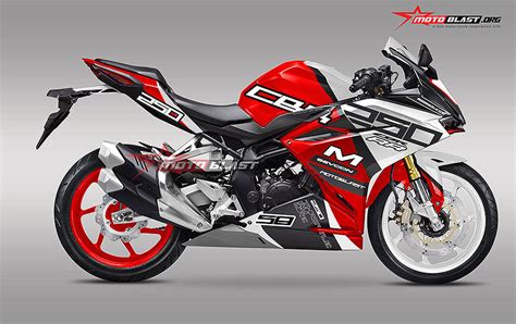 Modifikasi Striping Honda Cbr250rr Red White Sporty Motoblast