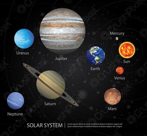 Solar System Of Our Planets Vector Illustration Stock Vector