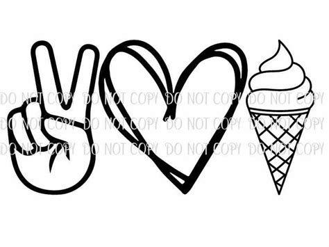 Peace Love Ice Cream Png Svg File Etsy