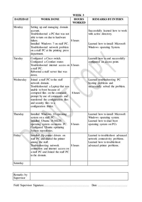 Students Industrial Attachment Logbook