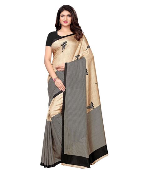 Sherine Beige Silk Blend Saree With Blouse Piece Pack Of 1 Buy