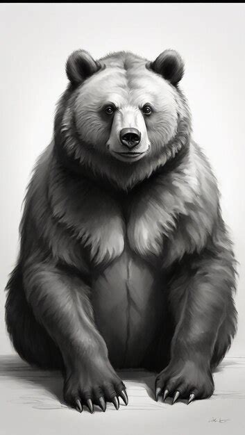 Premium Photo Hyperrealistic Charm Of A Cute Black And White Grizzly