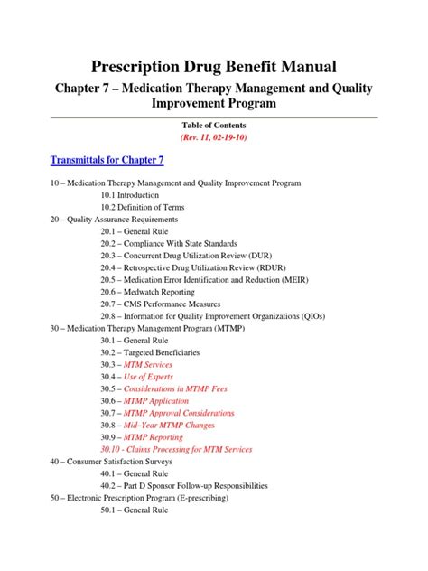 Prescription Drug Benefit Manual Chapter 7 Medication Therapy