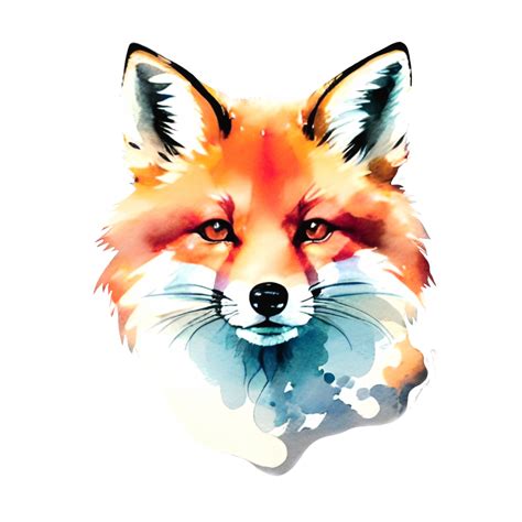 Watercolor Orange Fox 27180949 Png