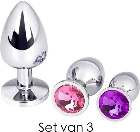 Bol Metalen Buttplug Set Delig Anal Plug Set Voor Vrouwen