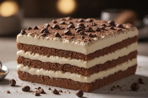 Premium Photo Tiramisu With Cocoa Powder Topping