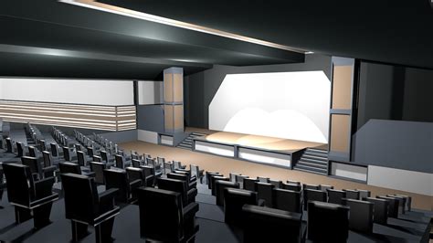 VR School Classroom Auditorium With Stage Buy Royalty Free 3D Model