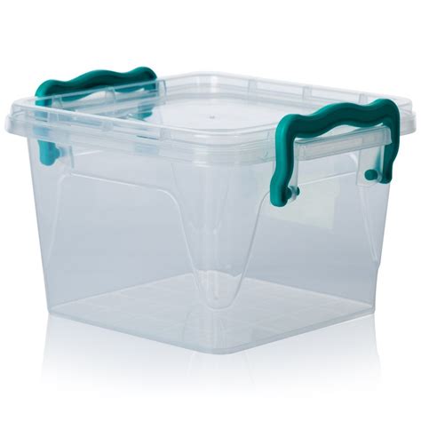 Buy 1.2lt hobbylife square plastic storage box with clip on lid