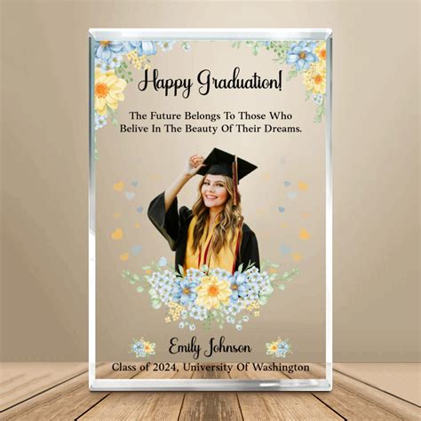 Class Of 2024 Photo Graduation Acrylic Plaque, Graduation Celebration ...