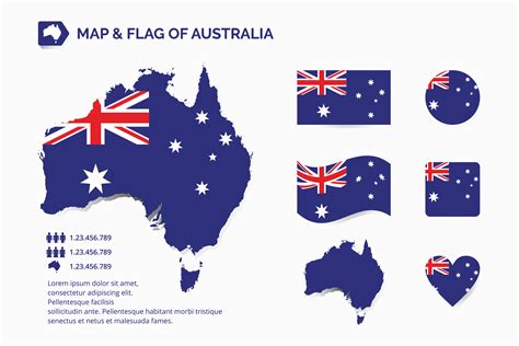 Mapa E Bandeira Da Austrália 1936235 Vetor No Vecteezy