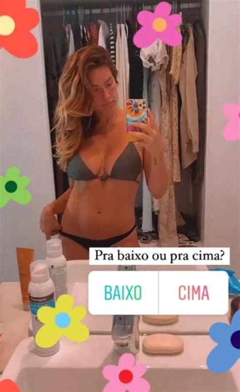 Sbt Tv Giovanna Ewbank Sensualiza Em Foto De Biqu Ni Em Frente Ao Espelho