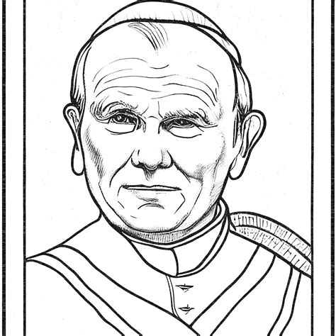 Pope Saint John Paul II - Catholic Coloring Page