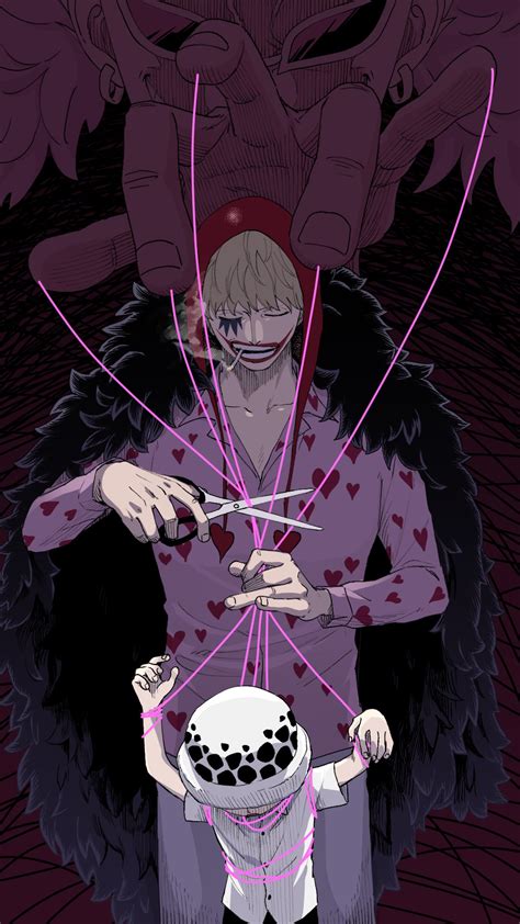 Trafalgar Law Donquixote Doflamingo And Donquixote Rocinante One Piece Drawn By Shakuyouka