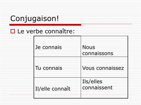 Ppt Les Verbes Savoir Et Connaître Powerpoint Presentation Free