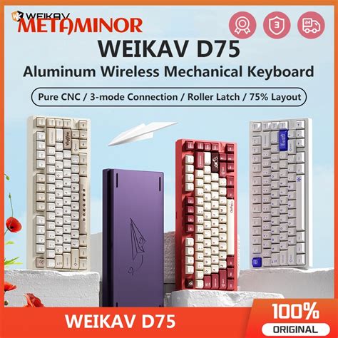 Weikav D75 Aluminum Wireless Mechanical Keyboard Bluetooth 75 Hot Swap Custom Keyboard For