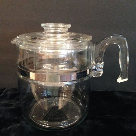 Pyrex Glass Flameware 9 Cup Coffee Percolator Vintage Made Etsy Pyrex Glass Percolator