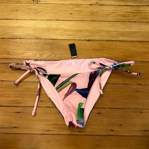 Hurley Bikini Bottom Reversible Tie Side Pink Depop