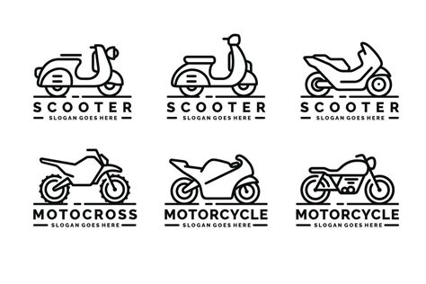 Motorcycle logo set design vector illustration 35124991 Vector Art at ...