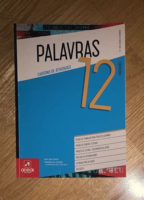 Livro Caderno de Atividades Palavras 12 Português 12 º Ano Coimbra