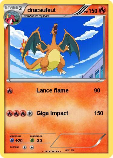 Pokémon dracaufeut Lance flame Ma carte Pokémon