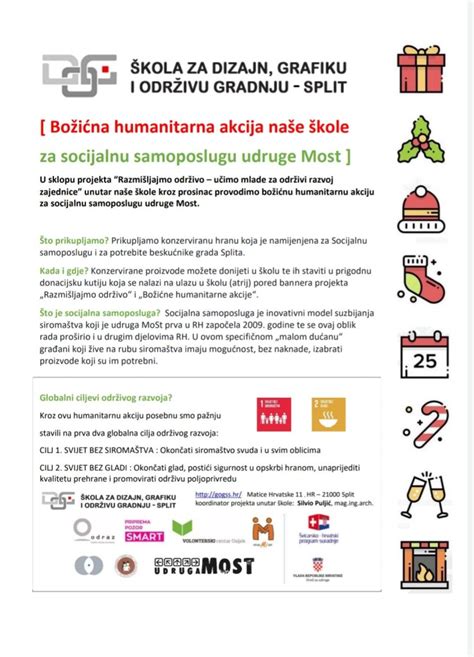 Božićna humanitarna akcija naše škole za socijalnu samoposlugu udruge