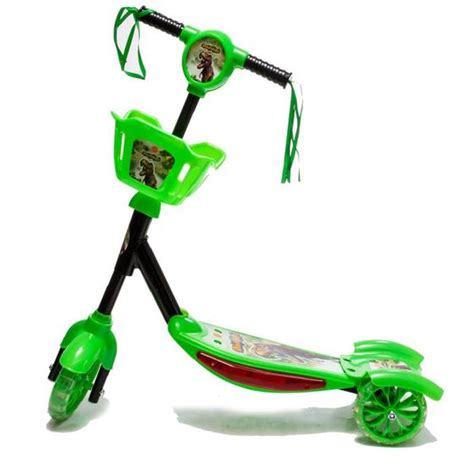 Patinete Cesta Infantil Rodas Radical Dinossauro Luz E Som Dm Toys