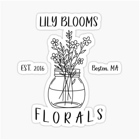 Lily Blooms Florals Sticker For Sale By Adyyylee Redbubble