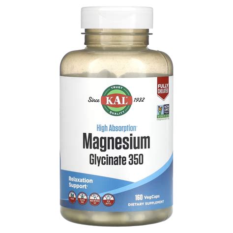 Kal Magnesium Glycinate Haute Absorption Relax Os Muscle