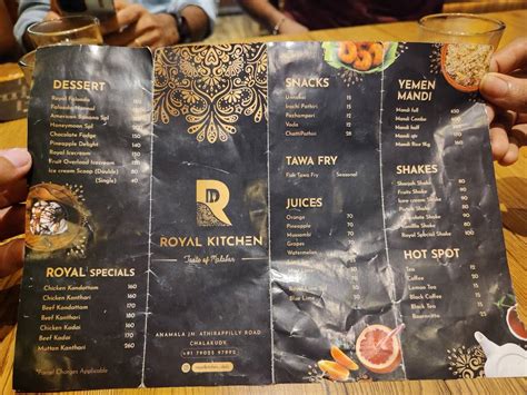 Menu At Royal Kitchen Chalakudy