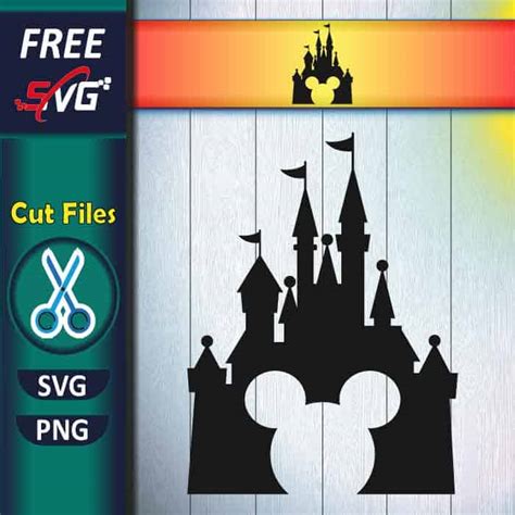 Mickey Head With Castle Svg Free Disney Castle Svg