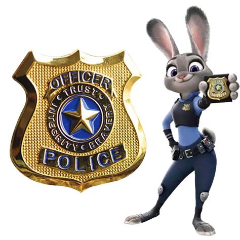 2016 New Movie Zootopia Officer Judy Hopps Cosplay Badge Police Badge ...