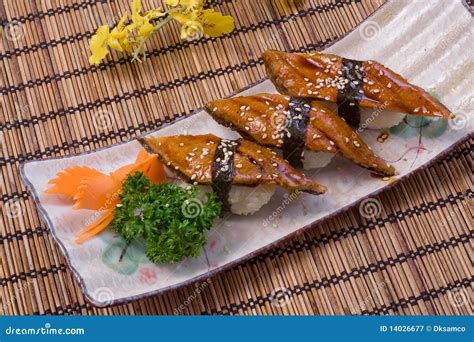 Roasted Eel Broiled River Eel Sushi Stock Image Image Of Appetizer