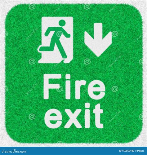 Fire Exit Sign, Safety Symbol Icon Isolated in Green Background ...