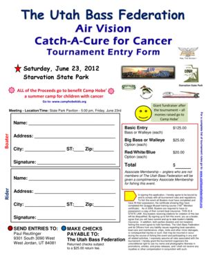 Fillable Online Cac Entry Form Starvation Walleye Classic Home