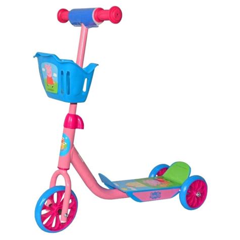 Самокат трехколесный, детский, 20 кг, с корзиной, Peppa, Т59976 в ...