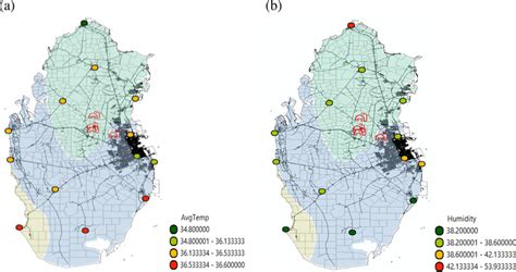 Location Of 13 Weather Stations In Qatar With Average Weather Data A