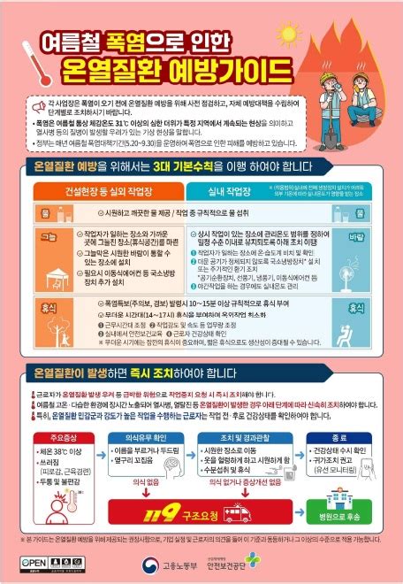 한국산업안전보건공단 공단소개 지역본부지사 전남동부지사 알림마당 게시판읽기여름철 폭염에 의한 온열질환 예방 안내