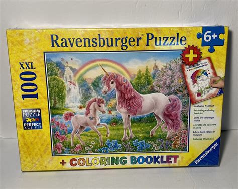 Magical Unicorns Ravensburger Puzzle 100 Pcs Xxl Rainbows Coloring