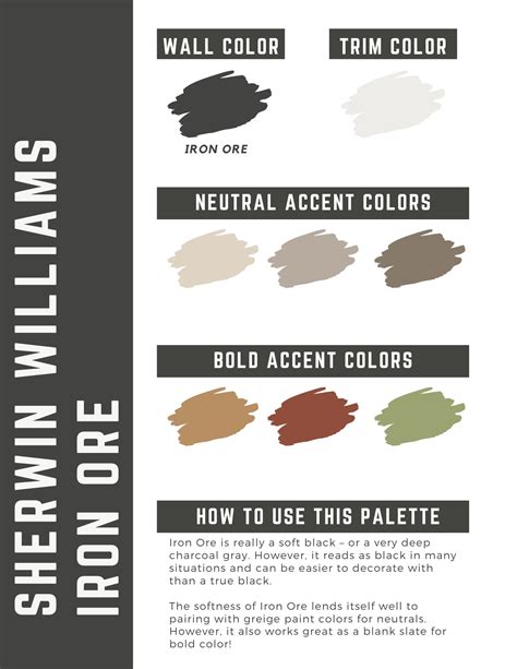 Sherwin Williams Iron Ore Paint Color Palette – The Paint Color Project