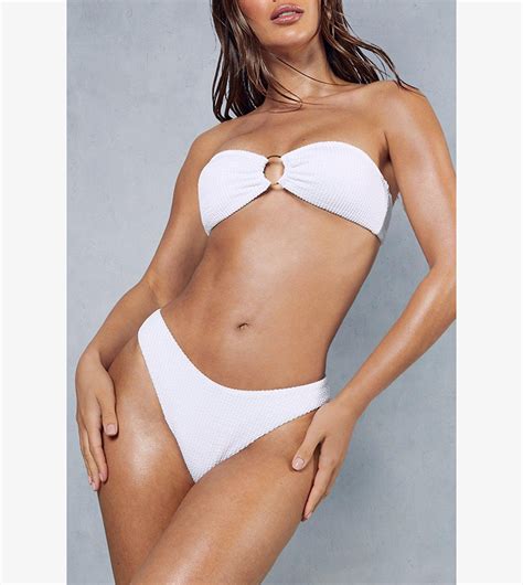 Buy MissPap Crinkle Ring Bandeau Bikini Set In White 6thStreet UAE