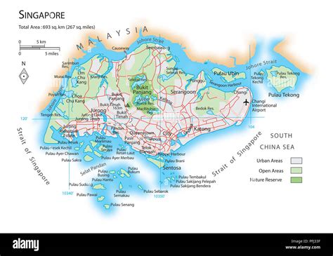 Map Of Singapore Stock Photo Alamy