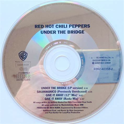 RED HOT CHILI PEPPERS UNDER THE BRIDGE Kaufen Auf Ricardo