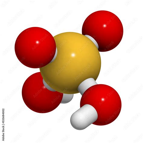 Sulfuric Acid H2SO4 Oil Of Vitriol Molecule Chemical Structure