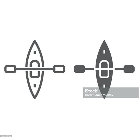 皮划艇線和字形圖示旅遊和獨木舟划船標誌向量圖形白色背景上的線性圖示eps 10向量圖形及更多10號圖片 10號 一組物體 互聯網