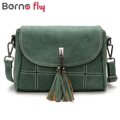 Berno Fly Women Tassel Bag Vintage Messenger Bag Women Shoulder Bags