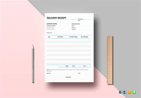 16 Delivery Receipt Templates PDF Word DOC Excel Samples