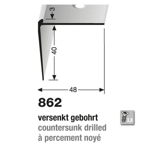 Küberit Alu Treppenkantenprofil Typ 862 250 Cm Edelstahloptik F2